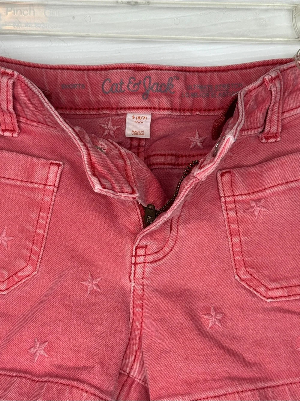 Cat&Jack Girl’s Light Red Ultimate Stretch Shorts w/ White Rib Tank Top Sz S 6/7